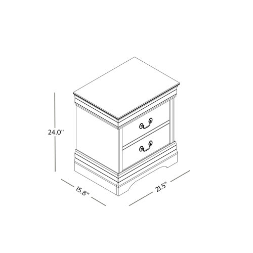 Lark Manor Aliauna 24'' Tall 2 Drawer Nightstand & Reviews Wayfair
